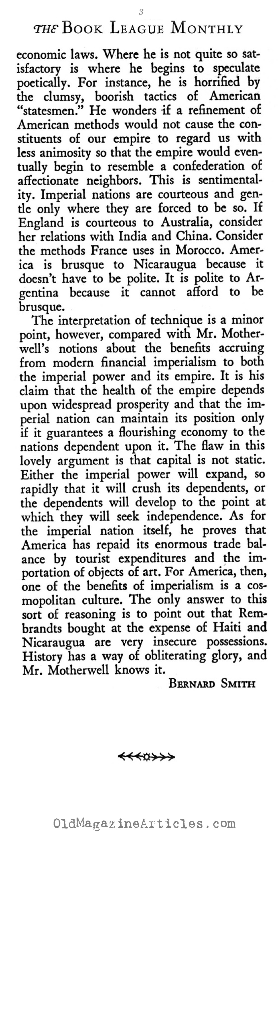 On U.S. Imperialism (The Book League, 1930)